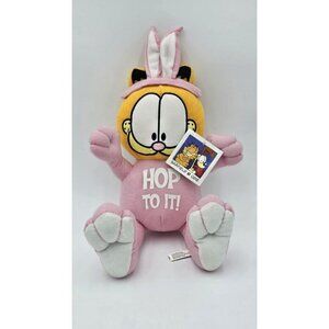 Garfield Plush In Pink Easter Bunny " HOPE TO IT" Costume New With Tags 14"